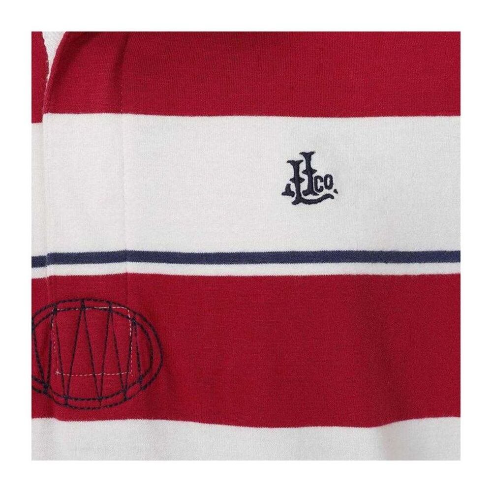 Lazy Jacks Mens Striped Short-Sleeved Rugby Polo Shirt / Rouge - Picture 3 of 3